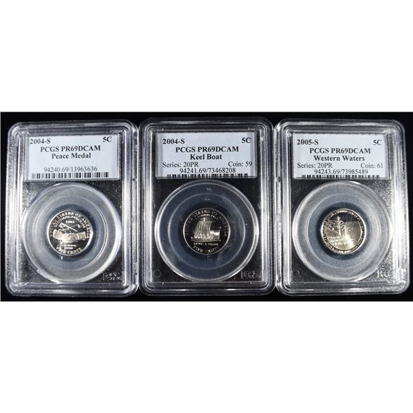 (3) 2004-S 5C JEFFERSON MEDALS PCGS PR69 DCAM