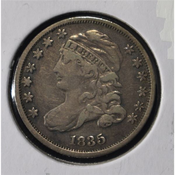 1835 CAPPED BUST DIME VF