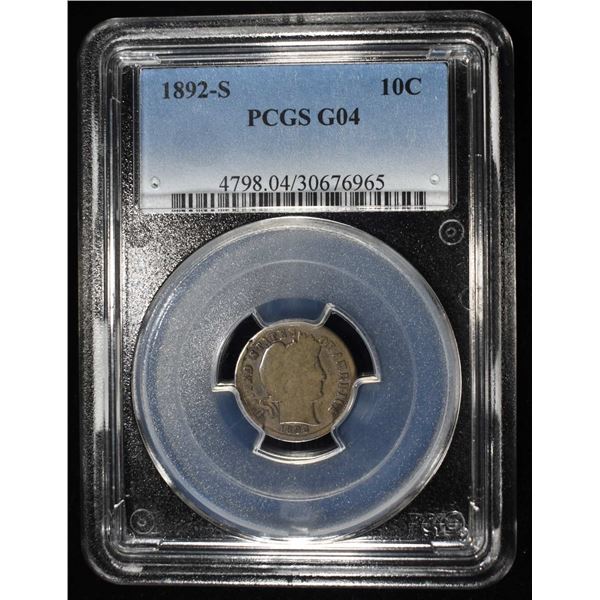 1892-S BARBER DIME PCGS G04