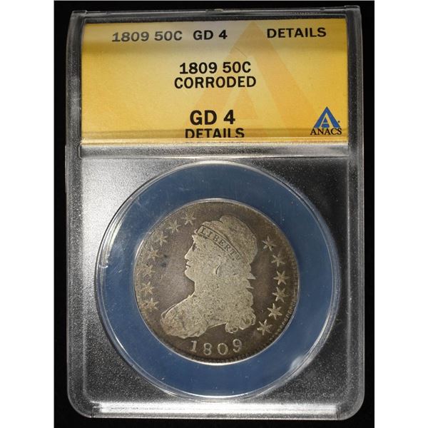1809 CAPPED BUST HALF DOLLAR ANACS GD4
