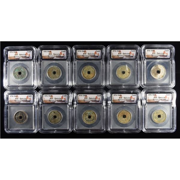 (10) 970-1945 VIETNAM CASH COIN ICG GENUINE