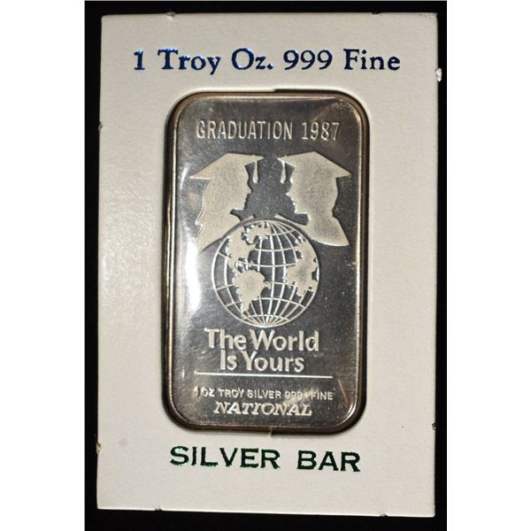 1987 GRADUATION 1 OZ .999 SILVER BAR