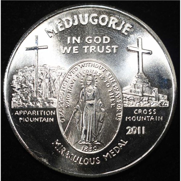 2011 MIRACULOUS MEDAL 1 OZ .999 SILVER