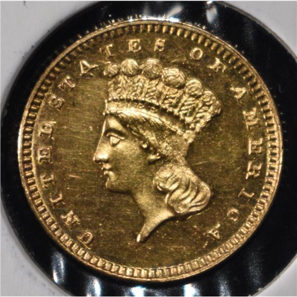 1884 $1 GOLD TYPE 3 CH BU PROOFLIKE