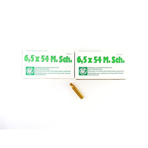 NEW NON-PRIMED RWS 6.5X54 M.SCH BRASS CASES LOT