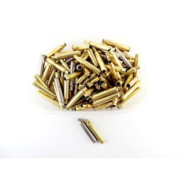NON-PRIMED ASSORTED .300 WEATHERBY MAG BRASS AND NICKEL CASES LOT