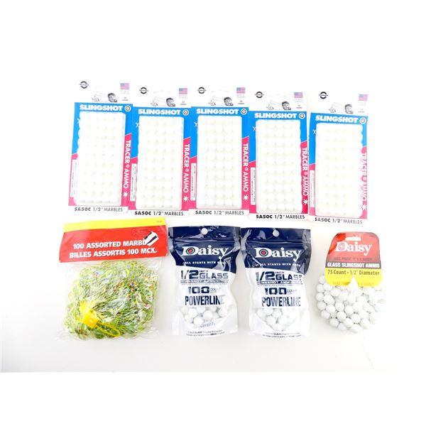 ASSORTED GLASS SLINGSHOT AMMO LOT