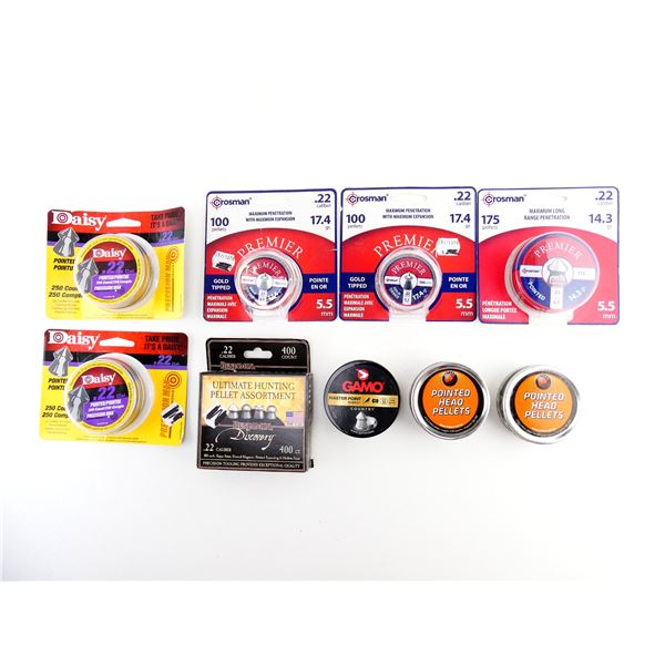 ASSORTED .22 CALIBER PELLETS LOT