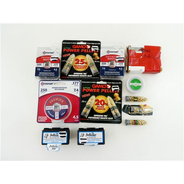 ASSORTED .177 CALIBER AND .22 CALIBER PELLETS / BB'S LOT