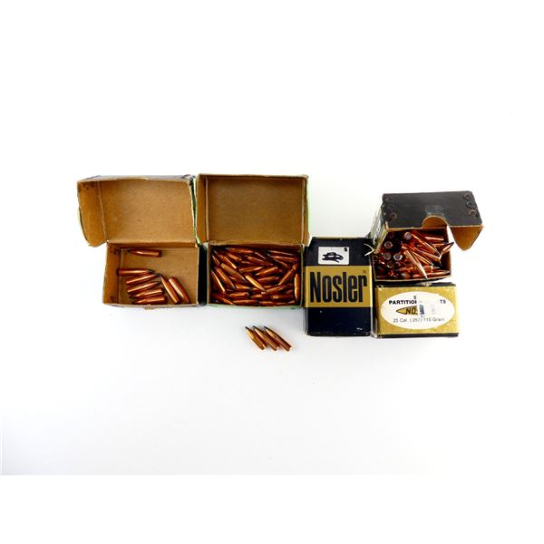 ASSORTED NOSLER AND SIERRA .25 CALIBER BULLETS LOT