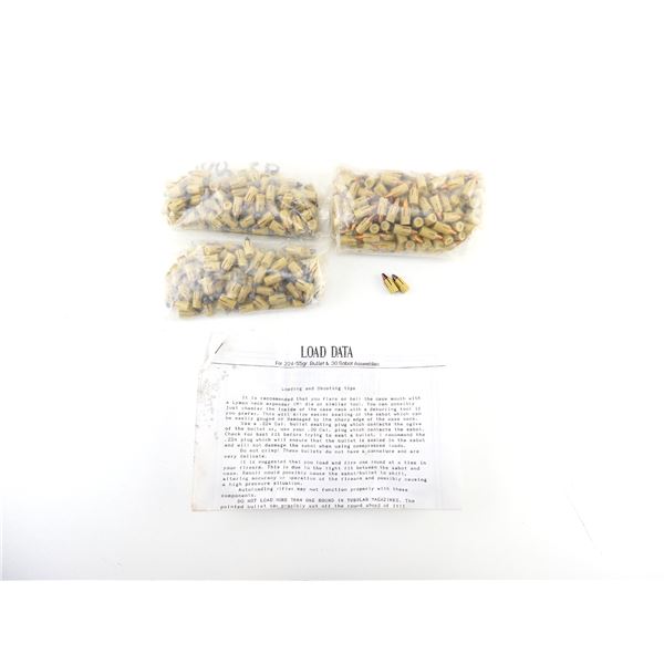 UNKNOWN ASSORTED .224" BULLETS WITH .30 CALIBER SABOTS LOT