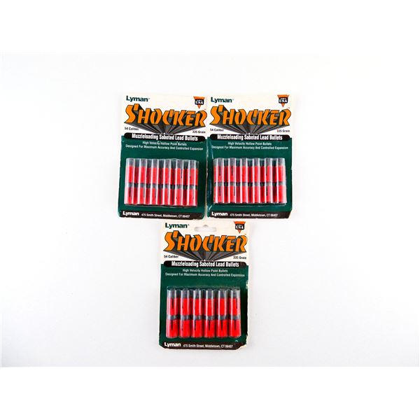 LYMAN SHOCKER .54 CALIBER MUZZLELOADING SABOTED LEAD BULLETS LOT