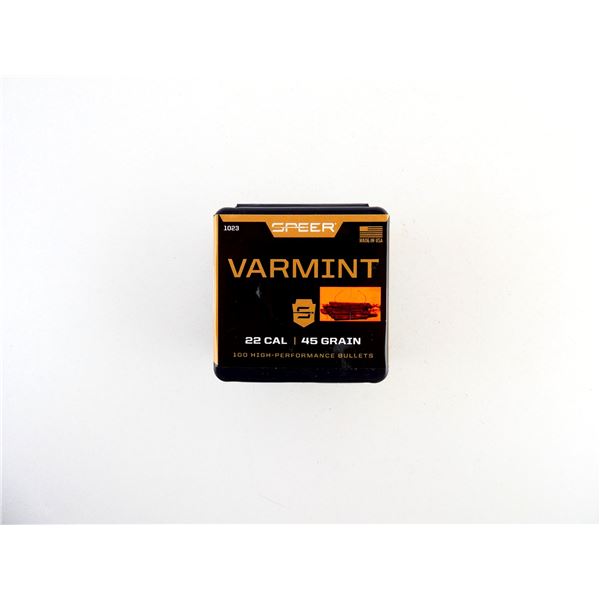 SPEER VARMINT .22 CALIBER BULLETS LOT
