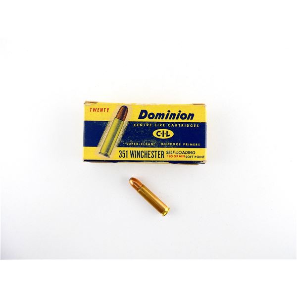 COLLECTIBLE DOMINION .351 WIN SELF-LOADING AMMO LOT