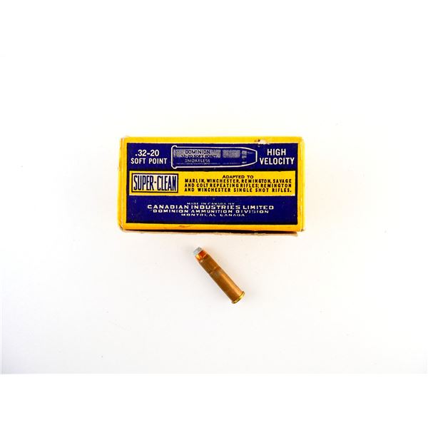 COLLECTIBLE DOMINION .32-20 CF AMMO LOT