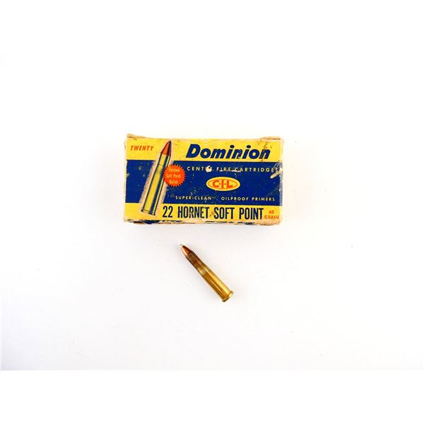 COLLECTIBLE DOMINION .22 HORNET AMMO LOT