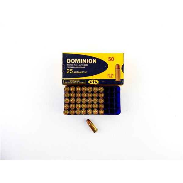 COLLECTIBLE DOMINION .25 AUTO AMMO LOT