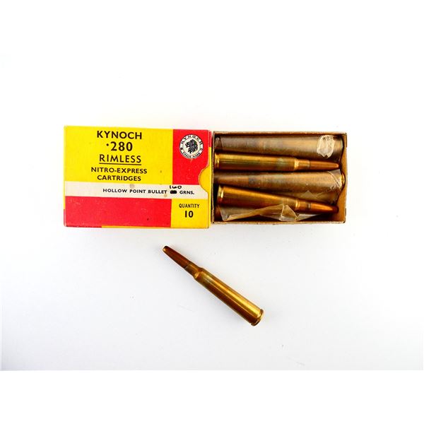 COLLECTIBLE KYNOCH .280 RIMLESS NITRO EXPRESS AMMO LOT