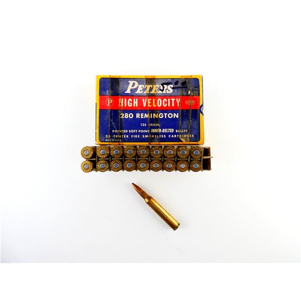 COLLECTIBLE PETERS .280 REM AMMO LOT