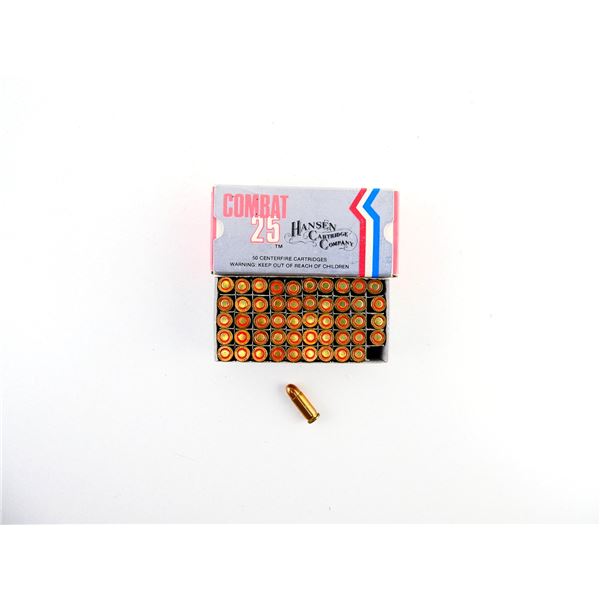 COLLECTIBLE HANSON .25 ACP AMMO LOT