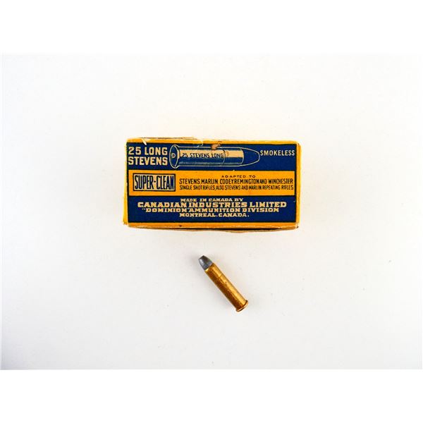COLLECTIBLE DOMINION .25 LONG STEVENS RF AMMO LOT