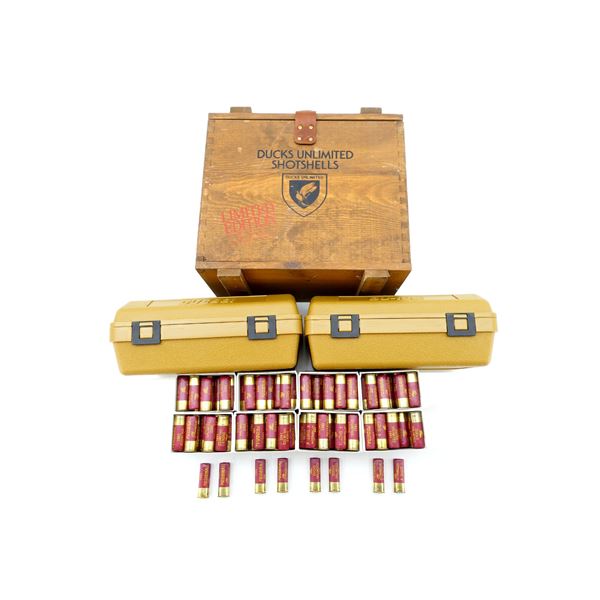 COLLECTIBLE DUCKS UNLIMITED FEDERAL GUNNER'S WOODEN AMMO BOX DU COMMEMORATIVE 1981 WITH FEDERAL 12 G
