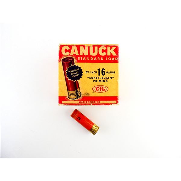 COLLECTIBLE CIL CANUCK 16 GAUGE 2 3/4" SHOT SHELL AMMO LOT
