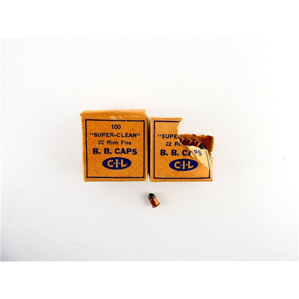 COLLECTIBLE CIL .22 BB CAPS AMMO LOT