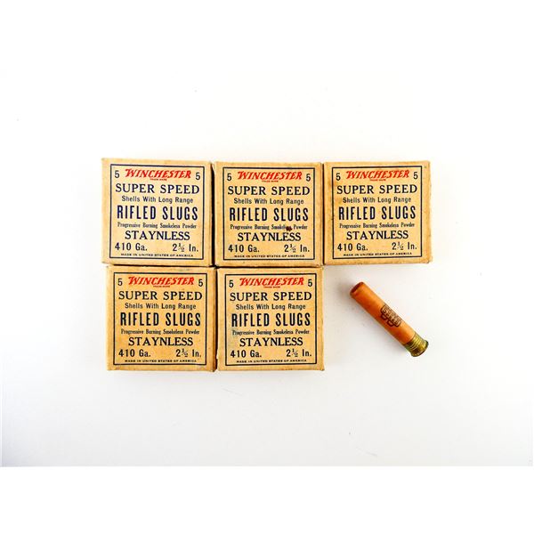 COLLECTIBLE WINCHESTER SUPER SPEED .410 GAUGE 2 1/2" SHOT SHELL AMMO LOT