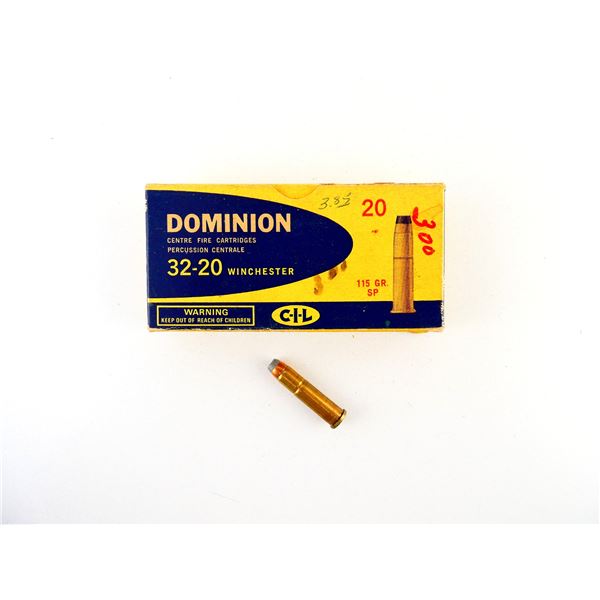 COLLECTIBLE DOMINION .32-20 WIN AMMO LOT