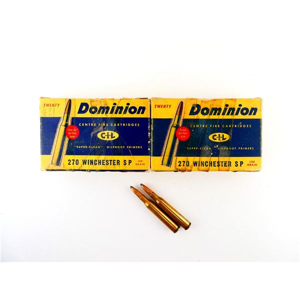 COLLECTIBLE ASSORTED DOMINION .270 WIN AMMO LOT