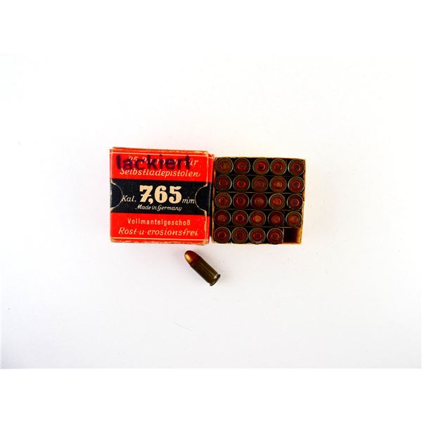 COLLECTIBLE DEUTSCHE WAFFEN AND MUNITIONSFABRIKEN (DWM) 7.65MM AMMO LOT