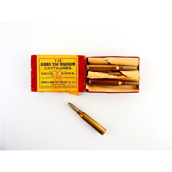 COLLECTIBLE KING'S NORTON GIBBS .256 MAG AMMO LOT