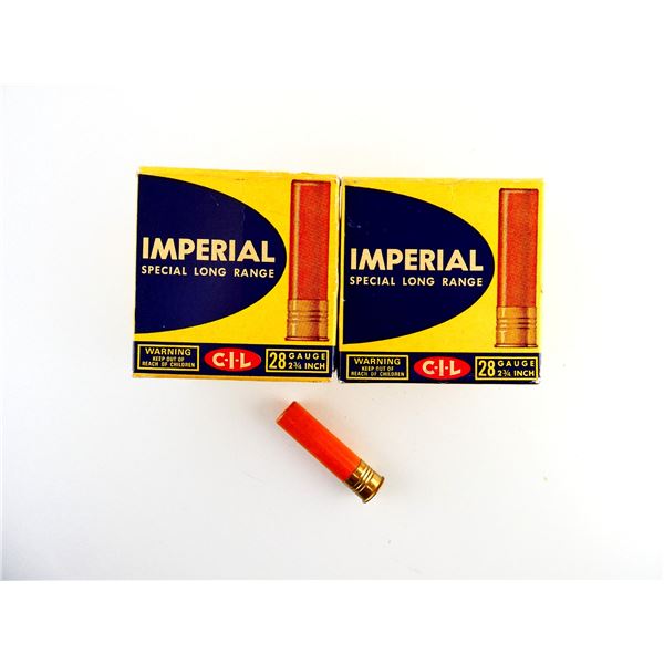 COLLECTIBLE IMPERIAL 28 GAUGE 2 3/4" SHOT SHELL AMMO LOT