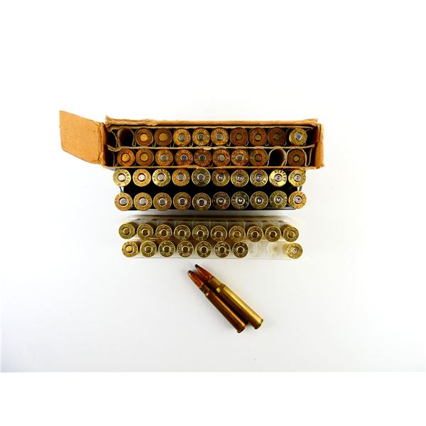 RELOADED ASSORTED .303 BR AND .30-06 SPRG AMMO AND PRIMED / NON-PRIMED BRASS CASES LOT