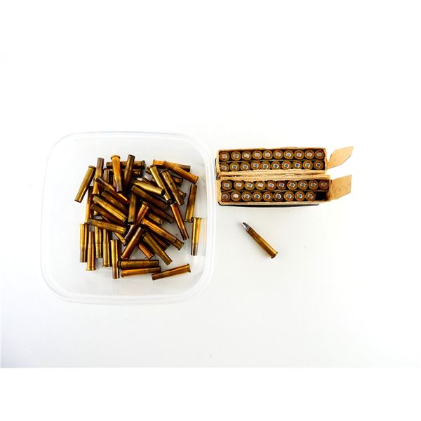 RELOADED ASSORTED .22 HORNET AMMO AND NON-PRIMED BRASS CASES LOT