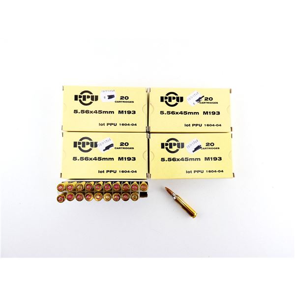 PPU 5.56X45MM AMMO M193 LOT