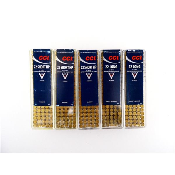 ASSORTED CCI .22 SHORT AND .22 LONG AMMO LOT