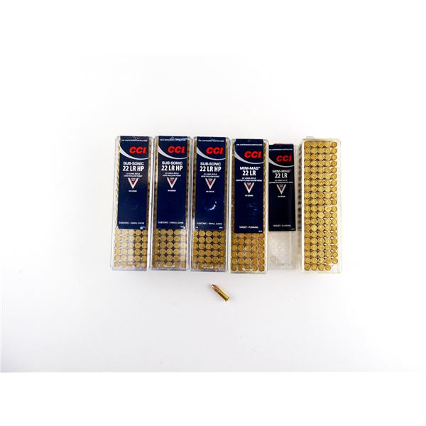 ASSORTED CCI .22 LR SUB-SONIC AND .22 LR MINI-MAG AMMO LOT