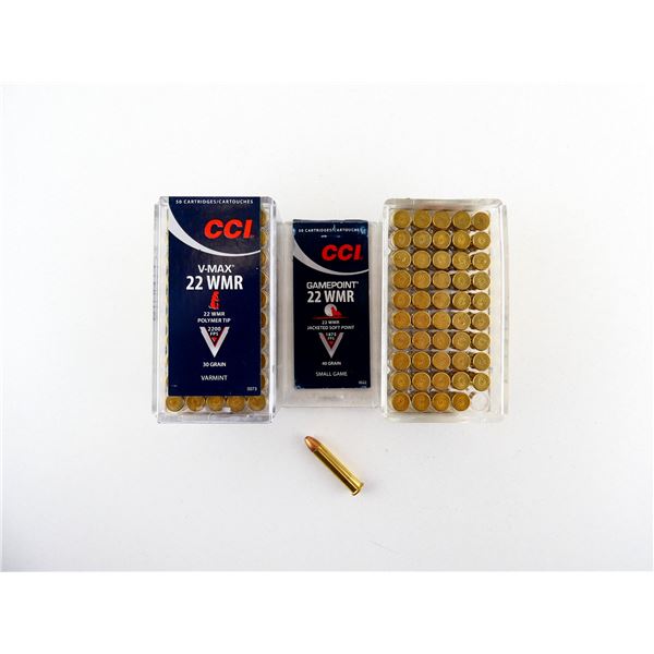 ASSORTED CCI V-MAX AND GAMEPOINT .22 WMR AMMO LOT