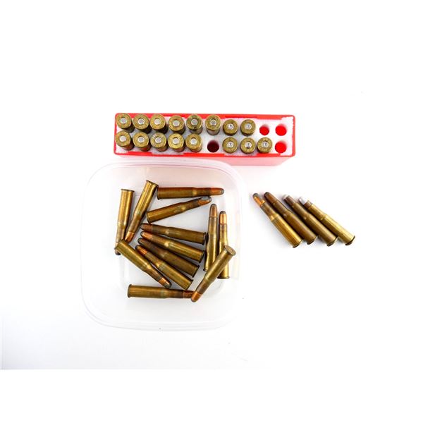 ASSORTED .303 SAV AND NON-PRIMED BRASS CASES AMMO LOT