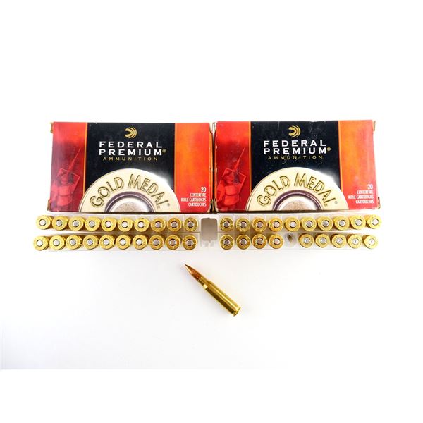 FEDERAL GOLD MEDAL .308 WIN AMMO AND NON-PRIMED BRASS CASES LOT