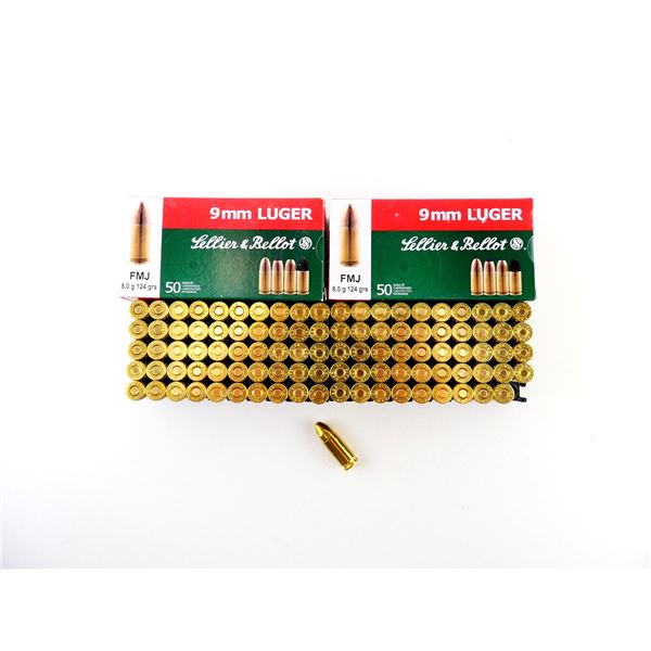 SELLIER & BELLOT 9MM LUGER AMMO LOT