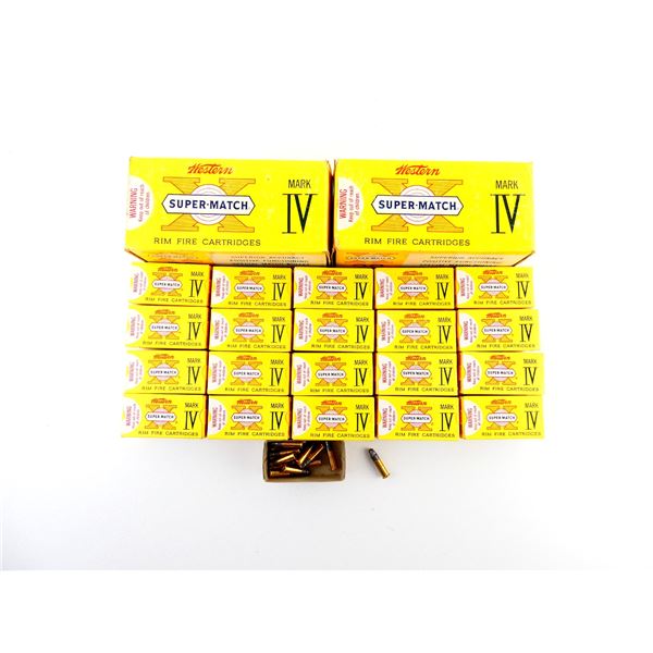 WESTERN SUPER-MATCH .22 LR PISTOL MATCH AMMO AND EMPTY BOXES LOT