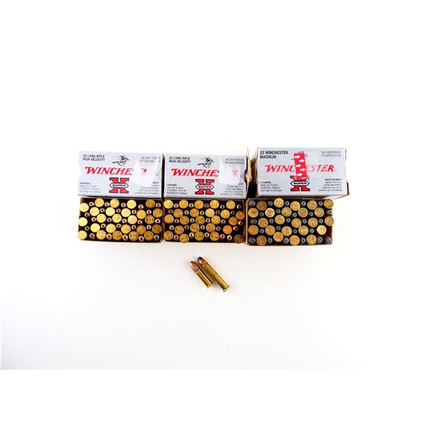 ASSORTED WINCHESTER .22 WIN MAG AND .22 LR AMMO LOT