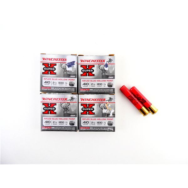 WINCHESTER .410 GAUGE 2 1/2" SHOT SHELL AMMO AND NON-PRIMED SHOT SHELL HULL LOT