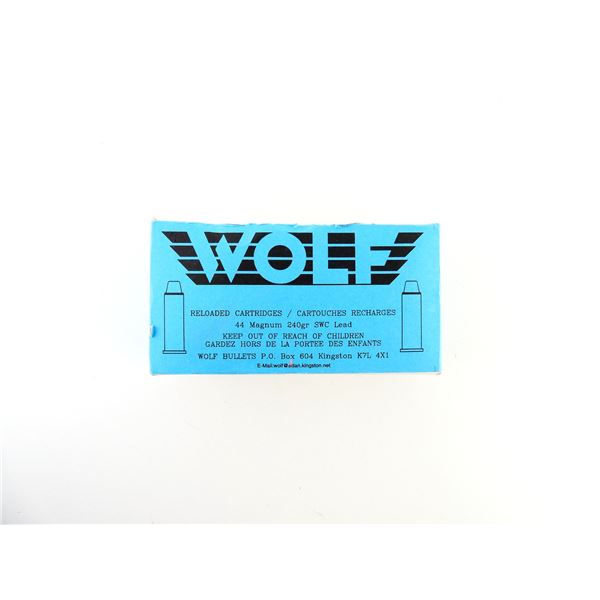 WOLF FACTORY RELOADED .44 MAG AMMO LOT