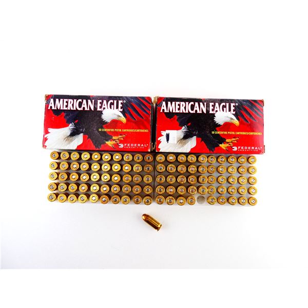 FEDERAL AMERICAN EAGLE .45 AUTO AMMO AND NON-PRIMED BRASS CASES LOT