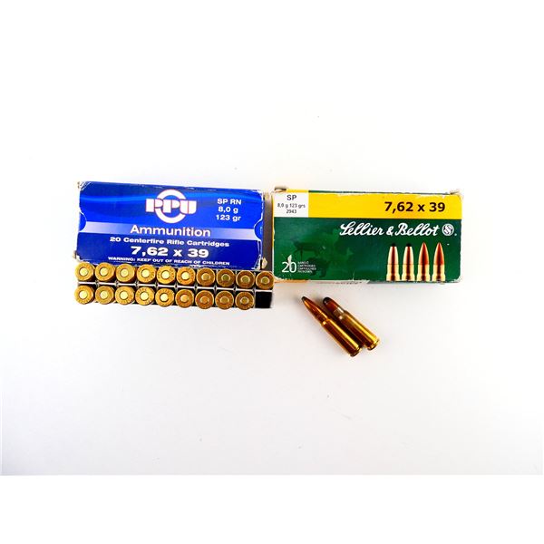 ASSORTED SELLIER & BELLOT / PPU 7.62X39MM AMMO LOT