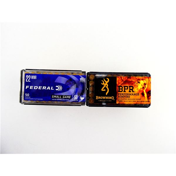 ASSORTED BROWNING AND FEDERAL .22 WMR AMMO LOT